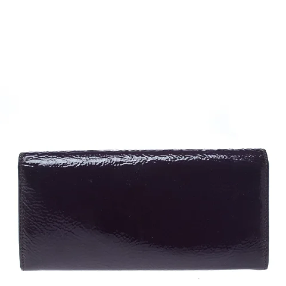 Miu Pre-owned Leather wallets Purple Dames