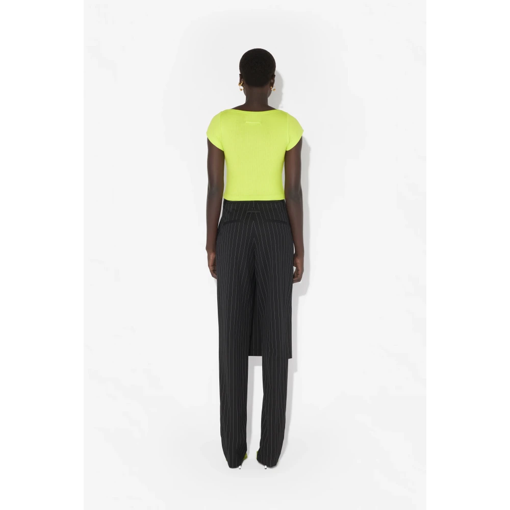 Jean Paul Gaultier Lime Boat Neck Tee Green Dames