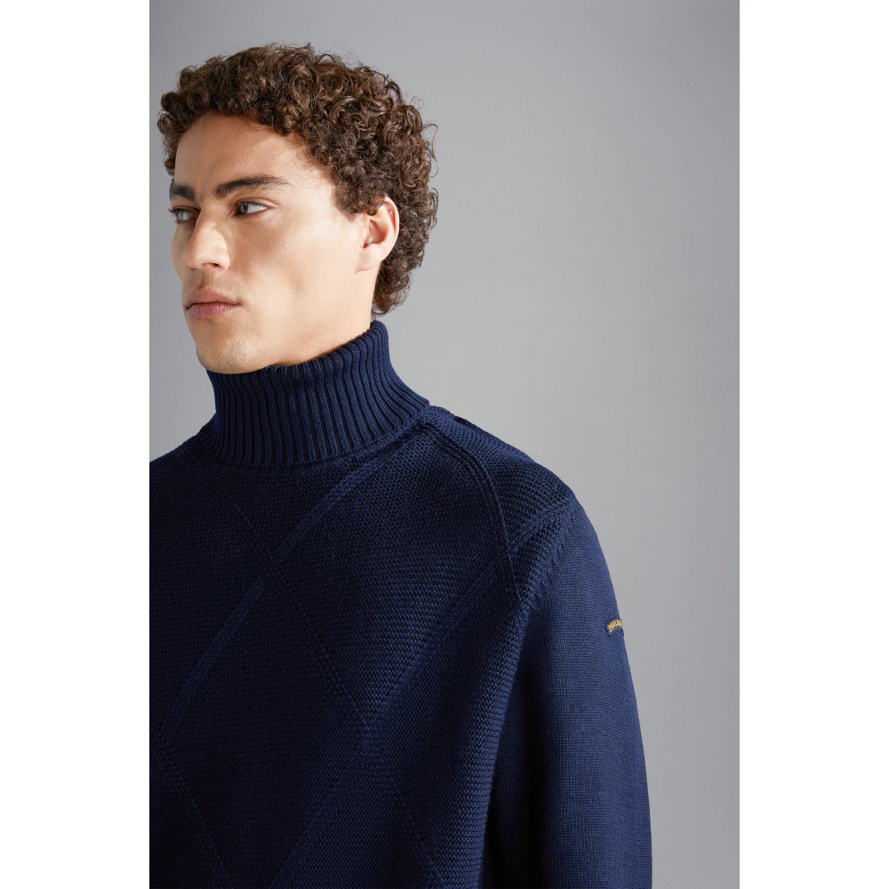 PAUL & SHARK Stijlvolle Roll Neck Sweater Blue Heren