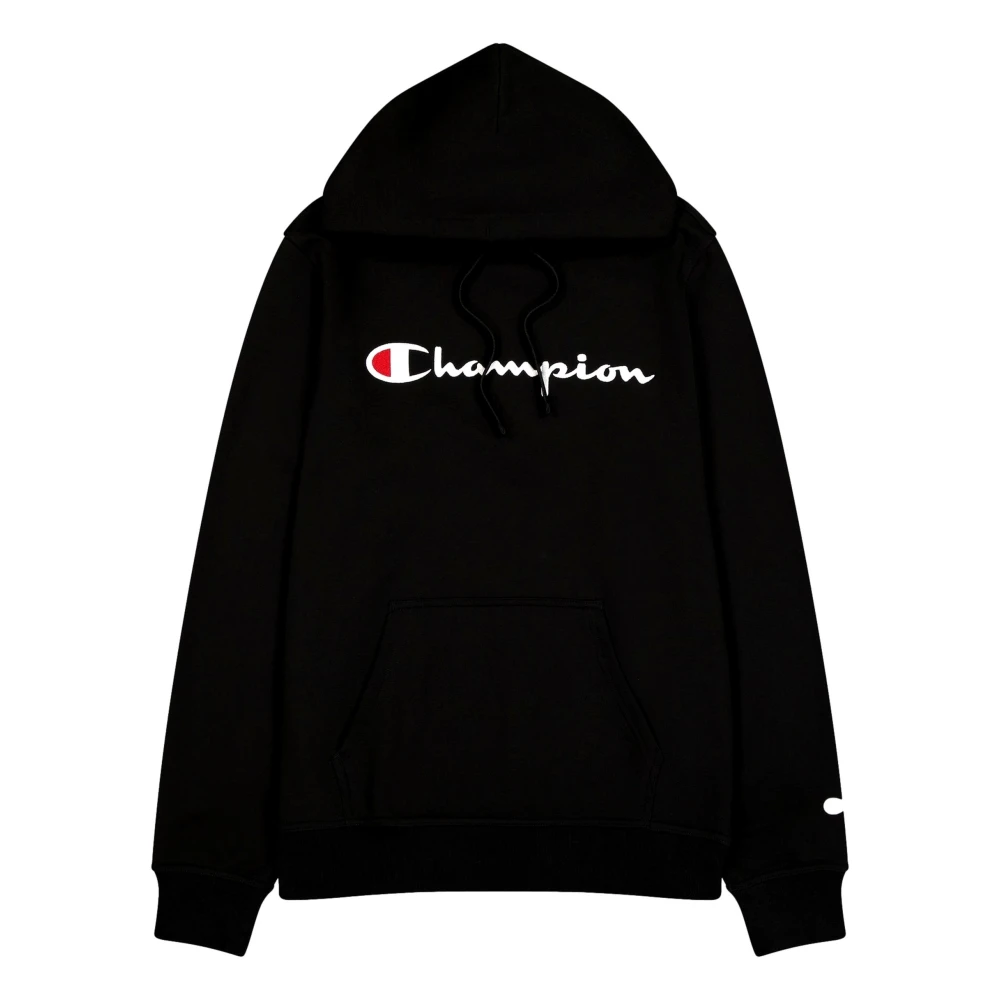 Champion Zwarte Geborduurde Logo Hoodie Black Heren