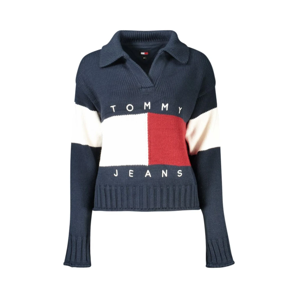 Tommy Hilfiger Rugby Style Flag Sweater Donker Marineblauw Blue Dames