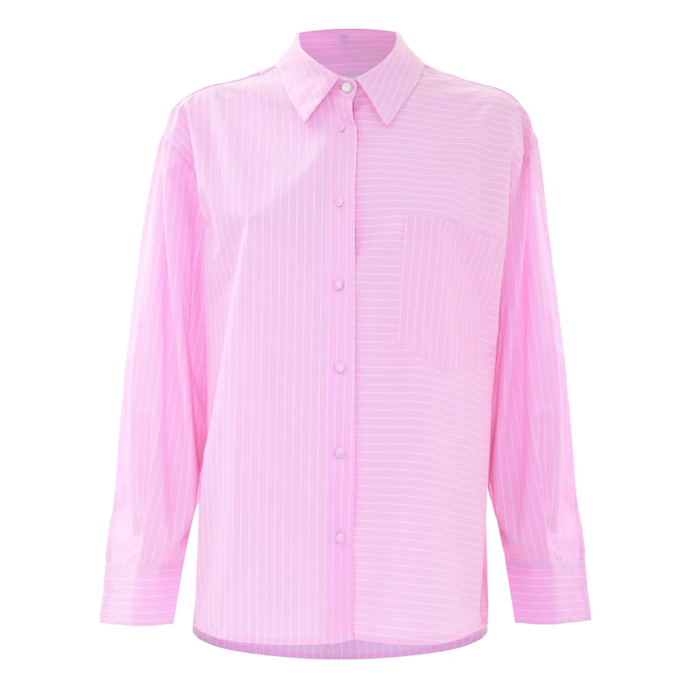 Kocca Gestreepte roze shirt met lange mouwen Purple Dames