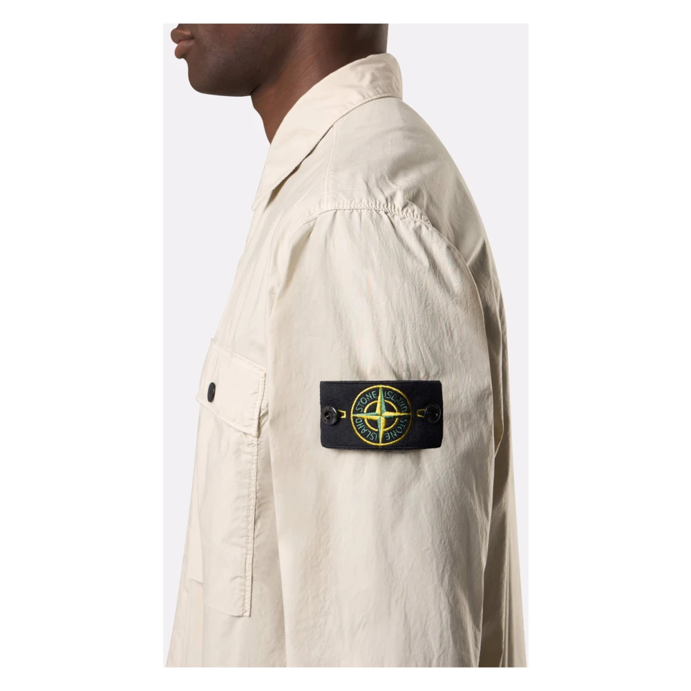 Stone Island Beige Jassen met Ghost Badge Beige Heren