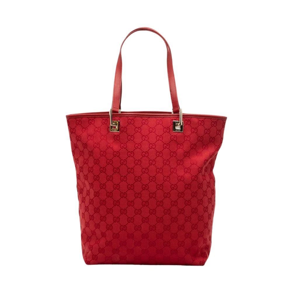 Gucci Vintage Women's Red Pre-Owned Canvas Tote Bag