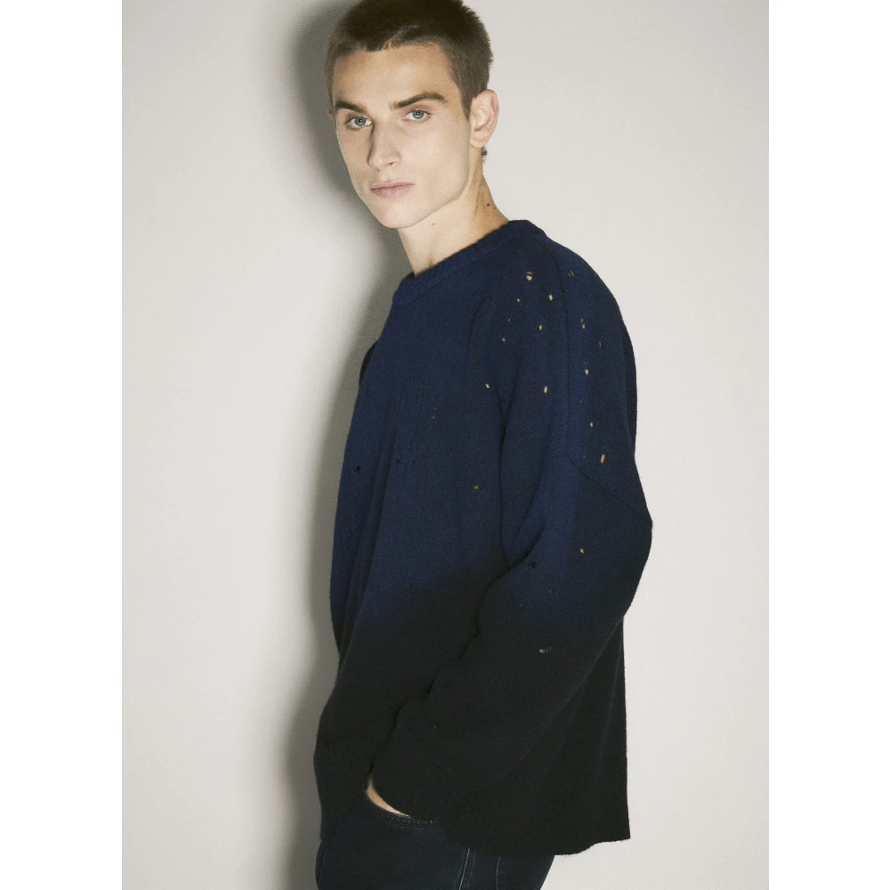 032c Verontruste Wollen Selfie Sweater Black Heren
