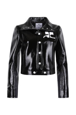 veste-en-vinyle-noir-avec-logo-ac