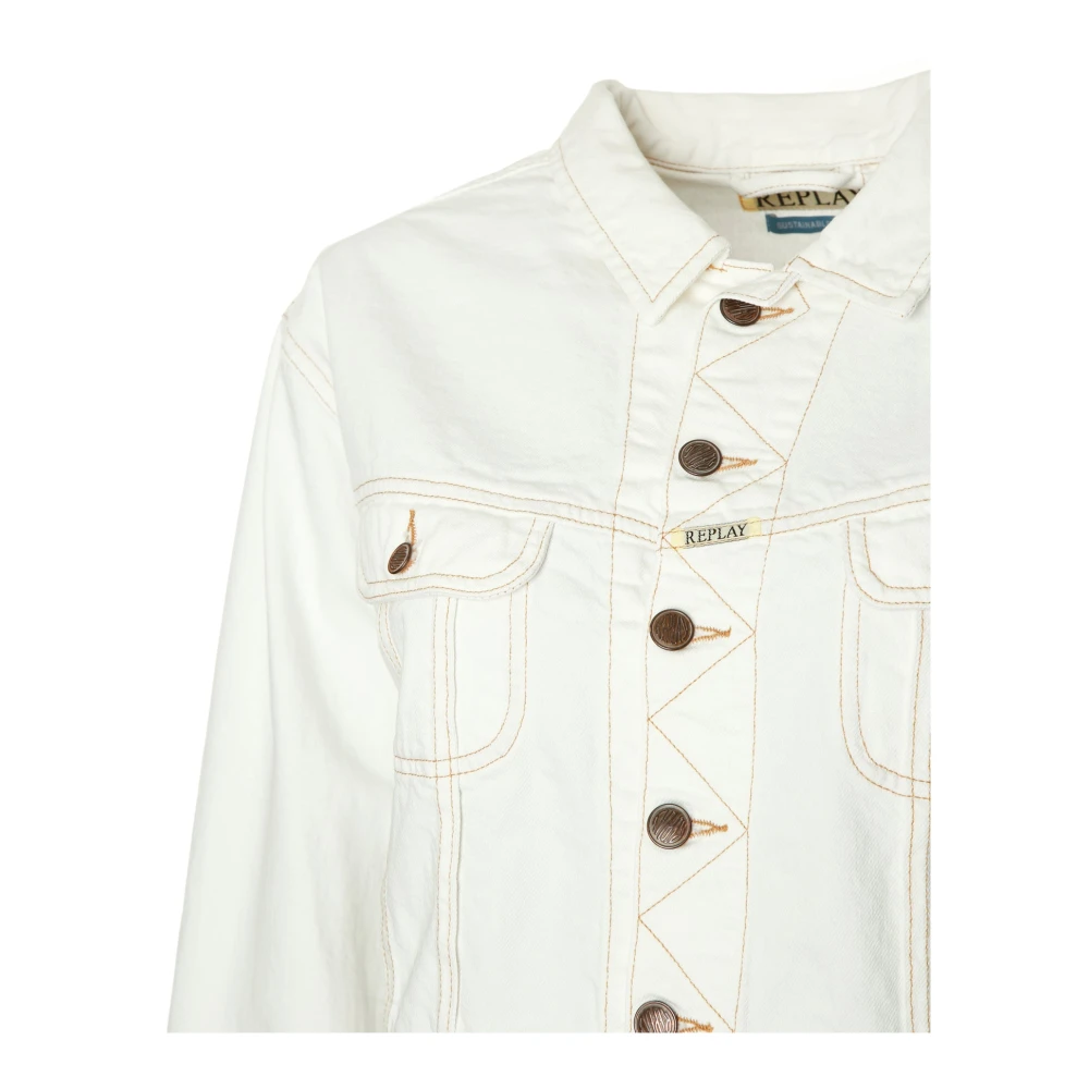 Replay Kort Jas met Puntige Kraag White Dames