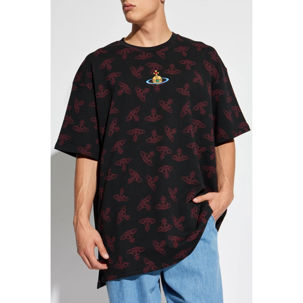 Vivienne Westwood Oversize logo T-shirt Black Heren