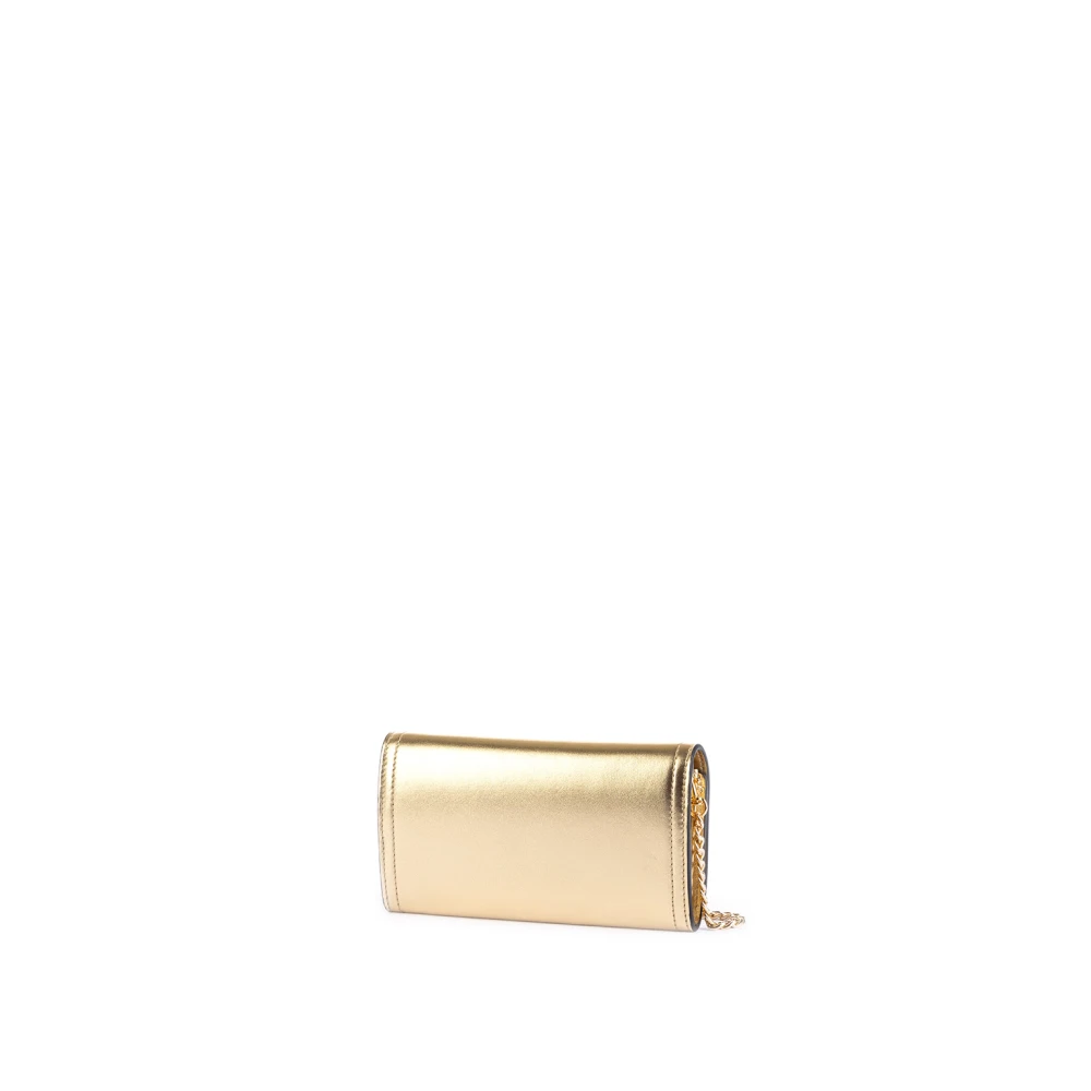 Moschino Gouden Clutch Tass voor Vrouwen Beige Dames