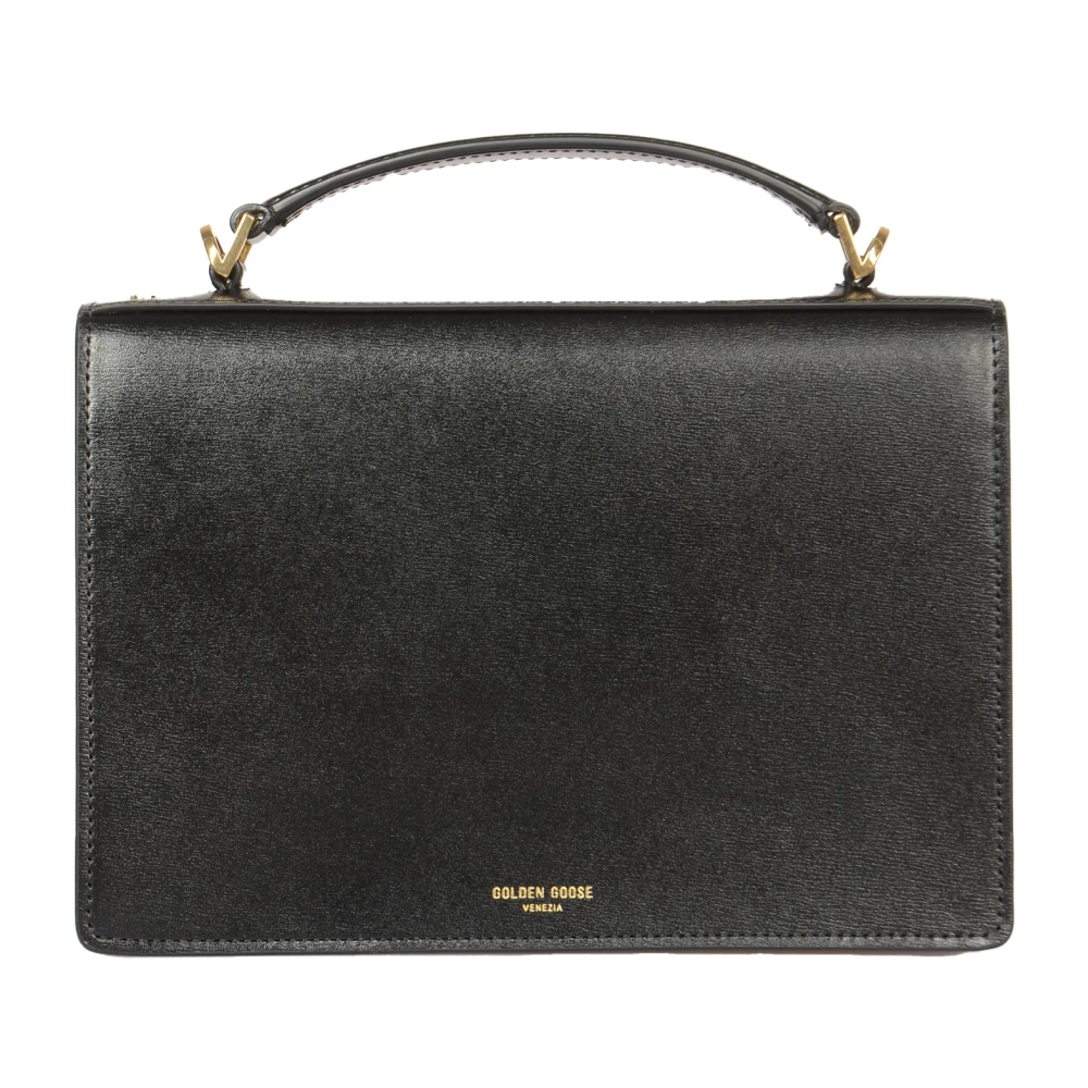 Golden Goose Zwarte Venezia Palmellato Leren Tas Black Dames