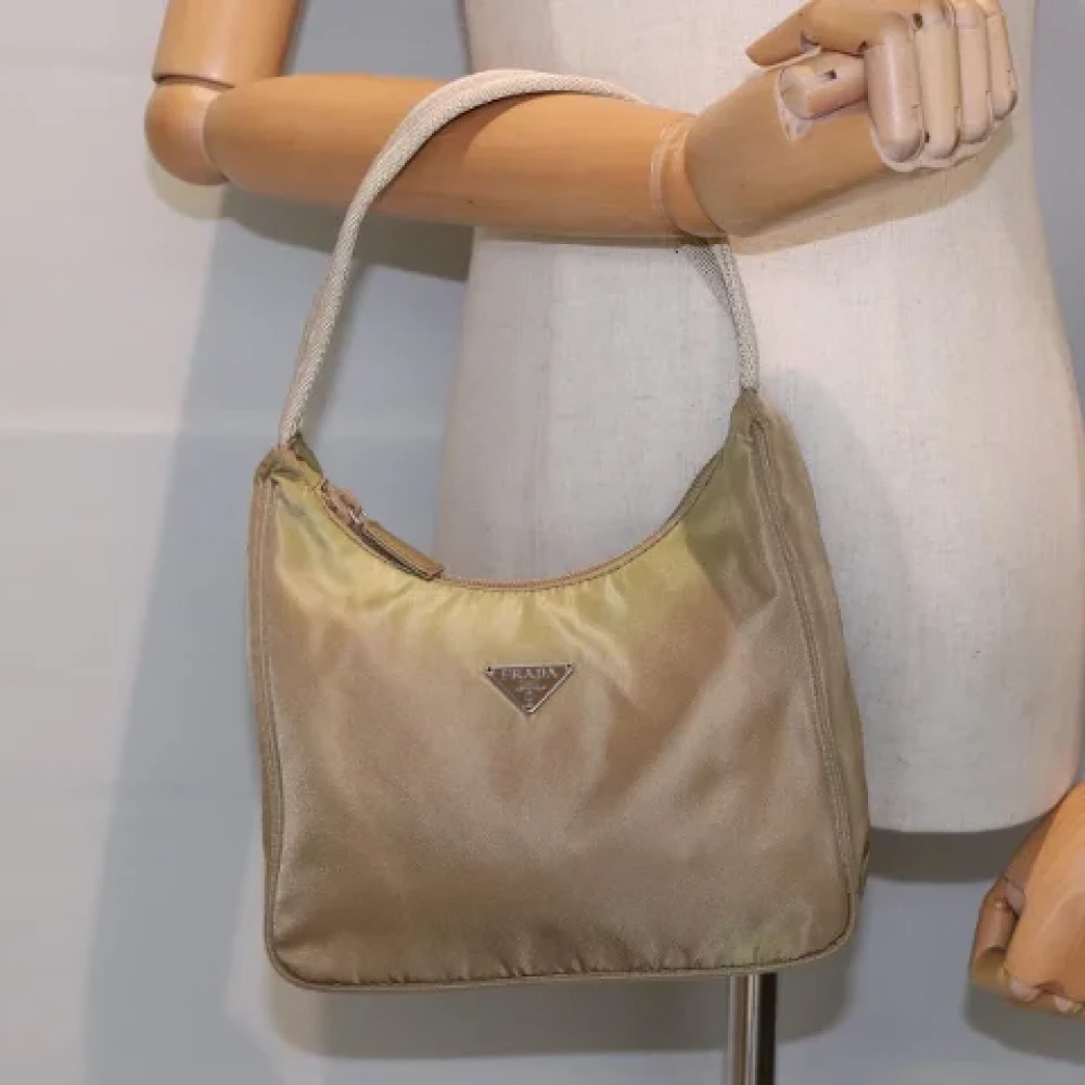 Prada Vintage Pre-owned Fabric prada-bags Beige Dames