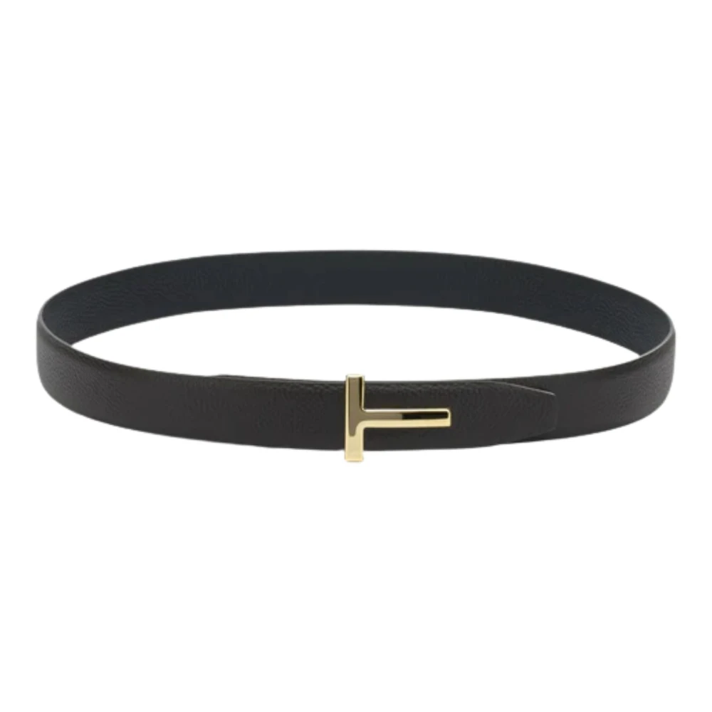Tom Ford Brown Belts, Male, 100 Cm, Soft Grain Leather Reversible T Belt 30 Mm