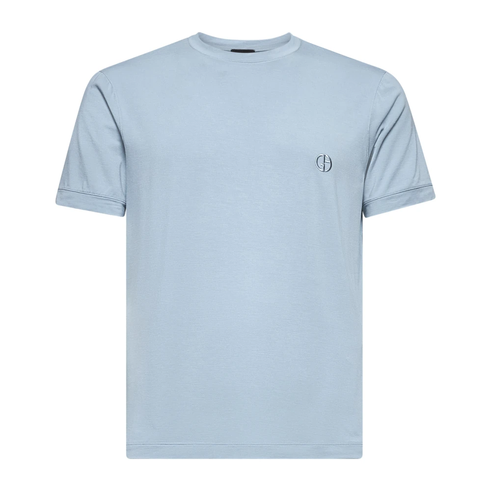 Giorgio Armani Blauwe Logo T-shirts en Polos Blue Heren