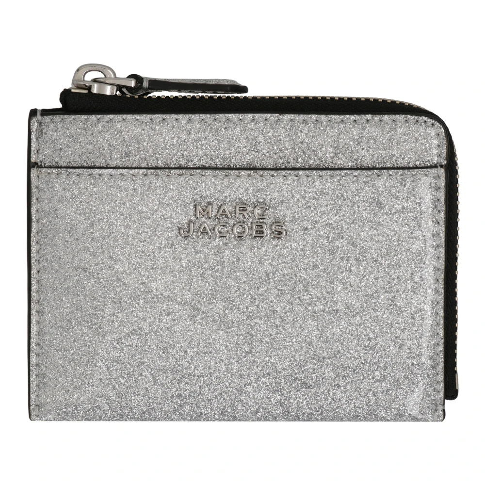 Marc Jacobs Gray Wallets & Cardholders, Female, One Size, The Coated Glitter Everyday Top Zip Wallet
