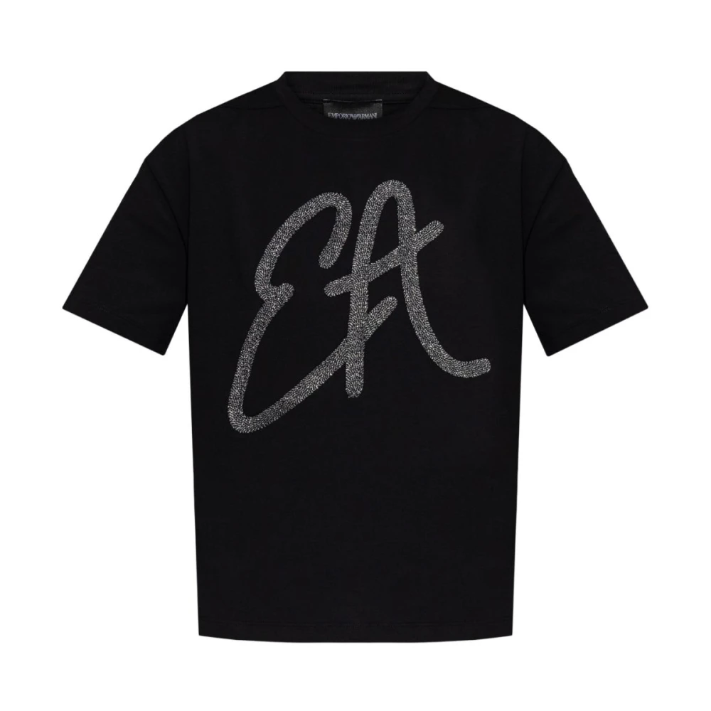 Emporio Armani Zwarte Crew Neck T-shirts en Polos Black Dames