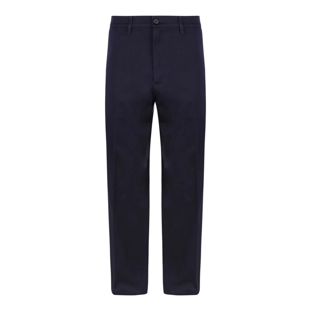 Prada Men's Blue Cotton Chino Trousers - Chinos - M - Trousers