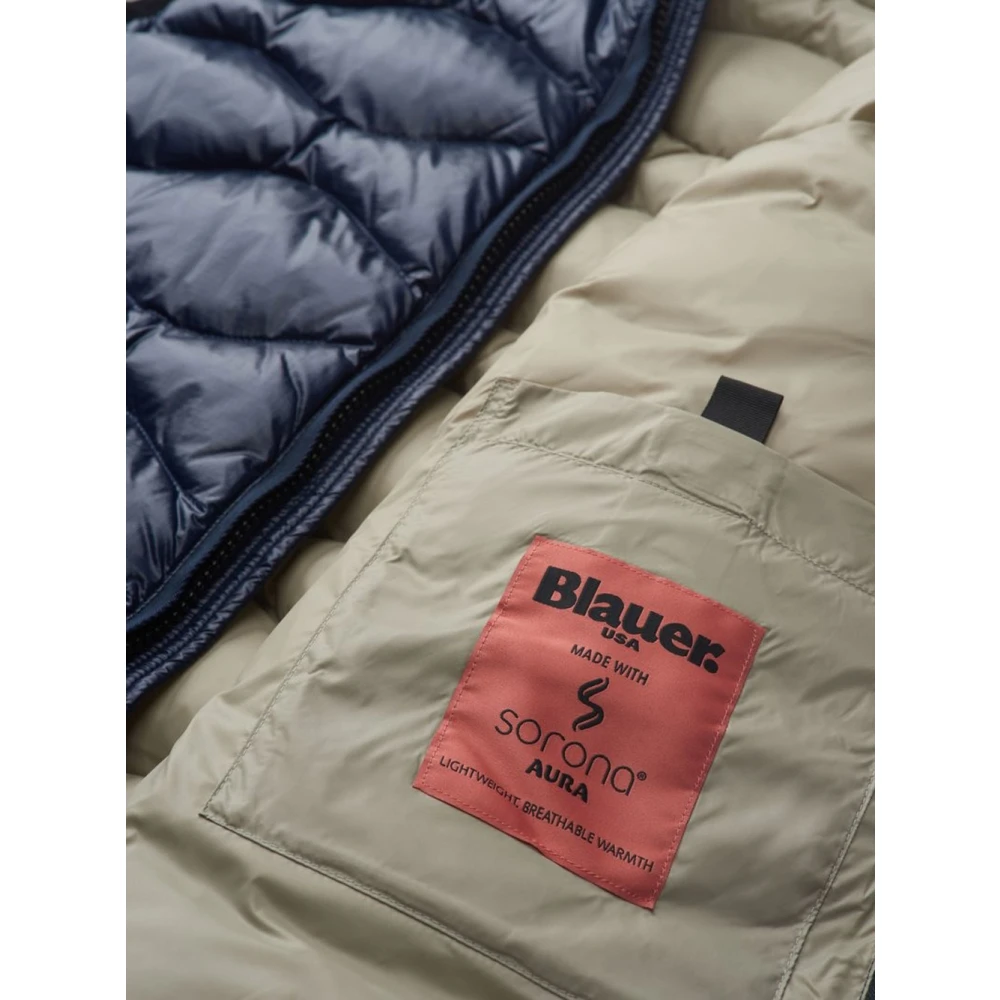 Blauer Blauw Geruit Gewatteerd Mouwloos Jack Blue Heren