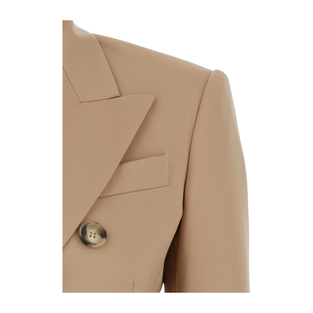 SPORTMAX Beige Flared Wollen Jas Vrouw Beige Dames