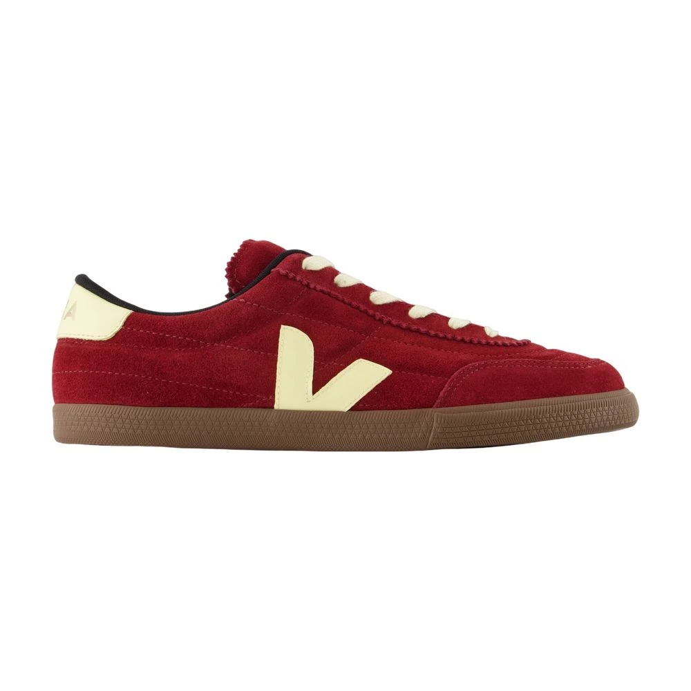 Veja Men's Red Sneakers, 10 Uk, Burgundy Leather Trainers - Panenka Style