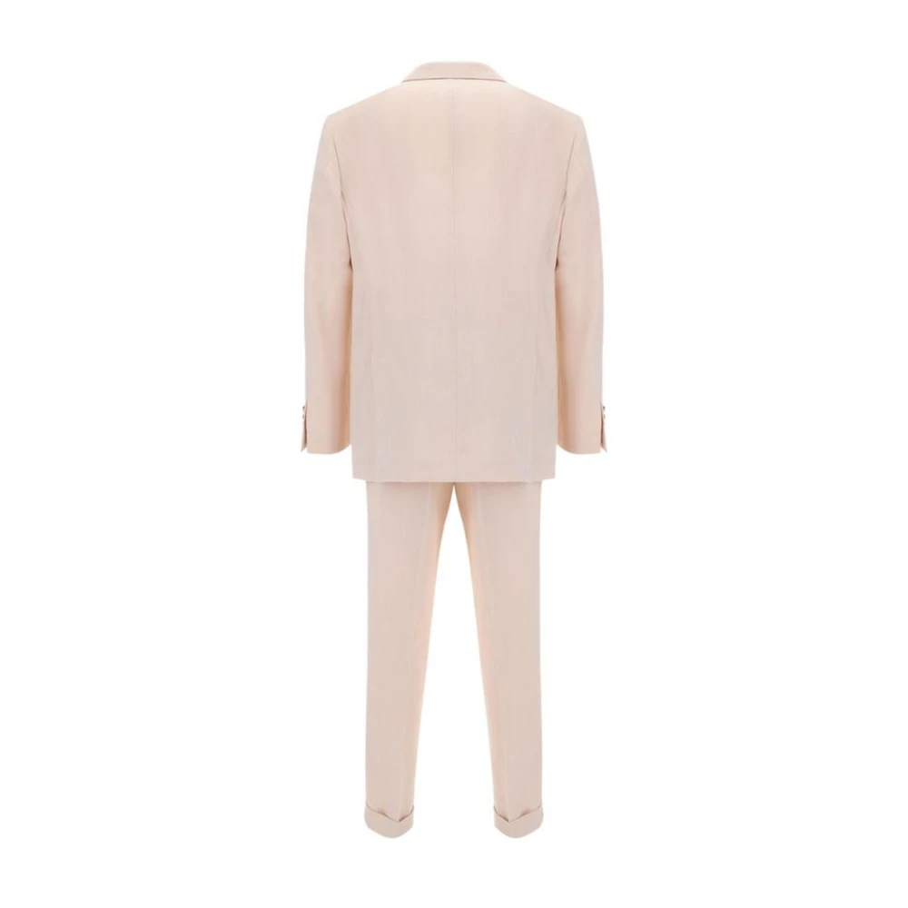 BRUNELLO CUCINELLI Elegant Linnen Double-Breasted Pak Pink Heren
