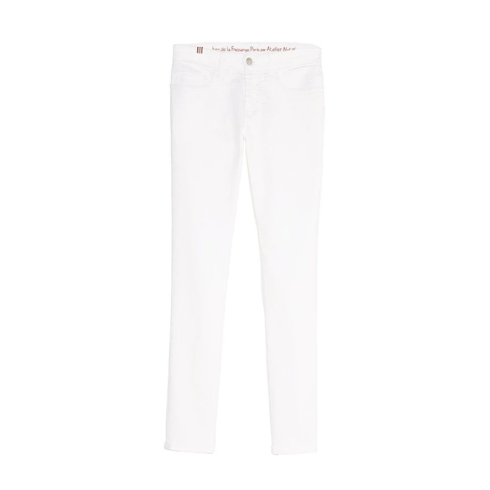 Ines De La Fressange Paris Bamboe slim fit witte katoenen jeans x Notify White Dames