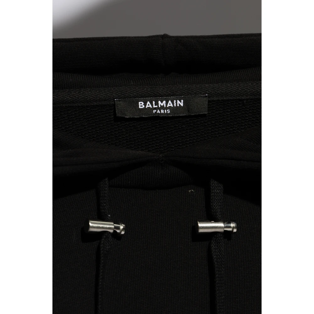 Balmain Gedrukte hoodie Black Heren
