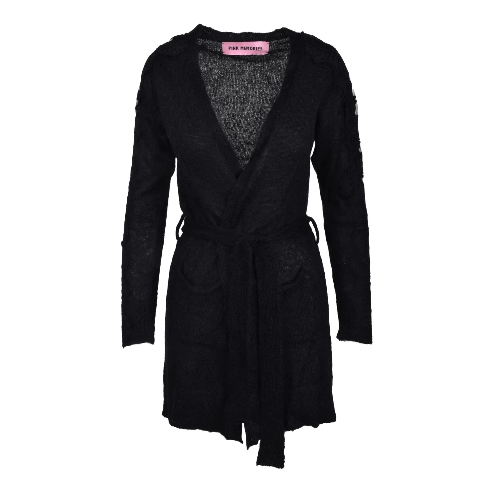 Pink Memories Zachte Mohair Blend Vest Black Dames
