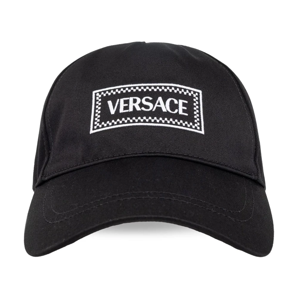 Versace Unisex Black Hats & Caps, 59 Cm, Baseball Cap Cotton Drill