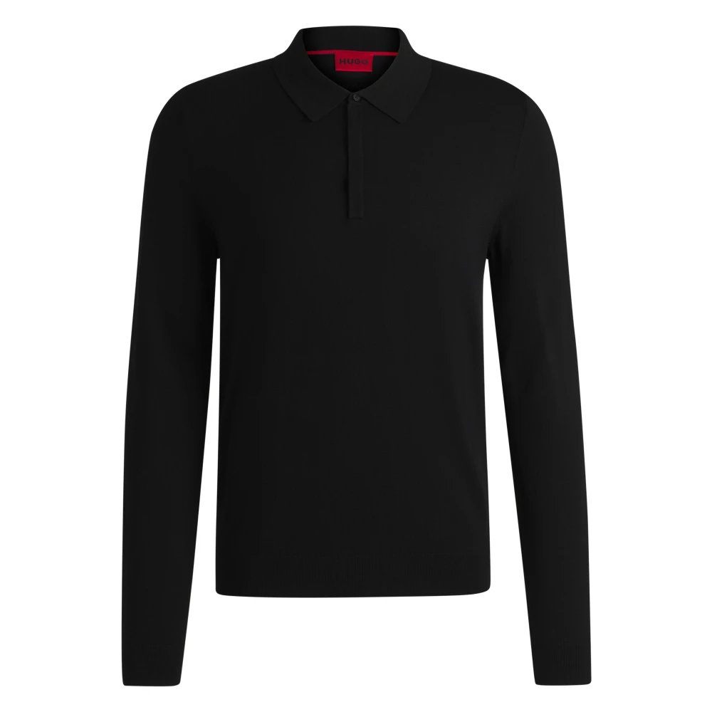 Hugo Boss Zachte Laag Polo Pullover Stof Black Heren