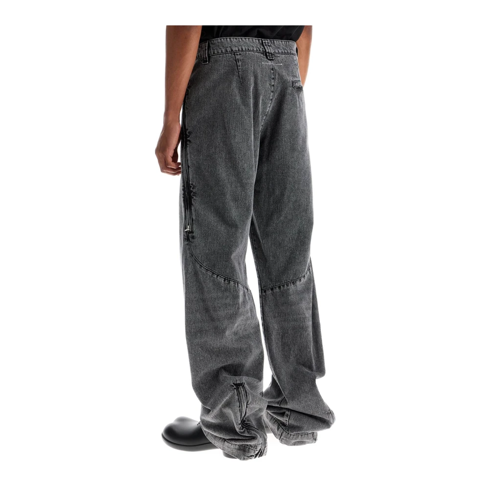 MM6 Maison Margiela Zwarte Denim Straight Jeans Grote Zakken Black Heren