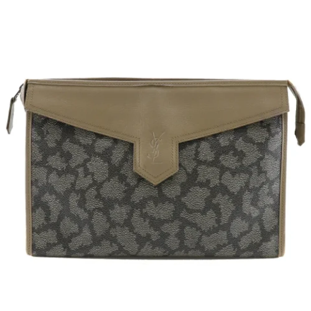 Yves Saint Laurent Vintage Pre-owned Leather clutches Brown Dames