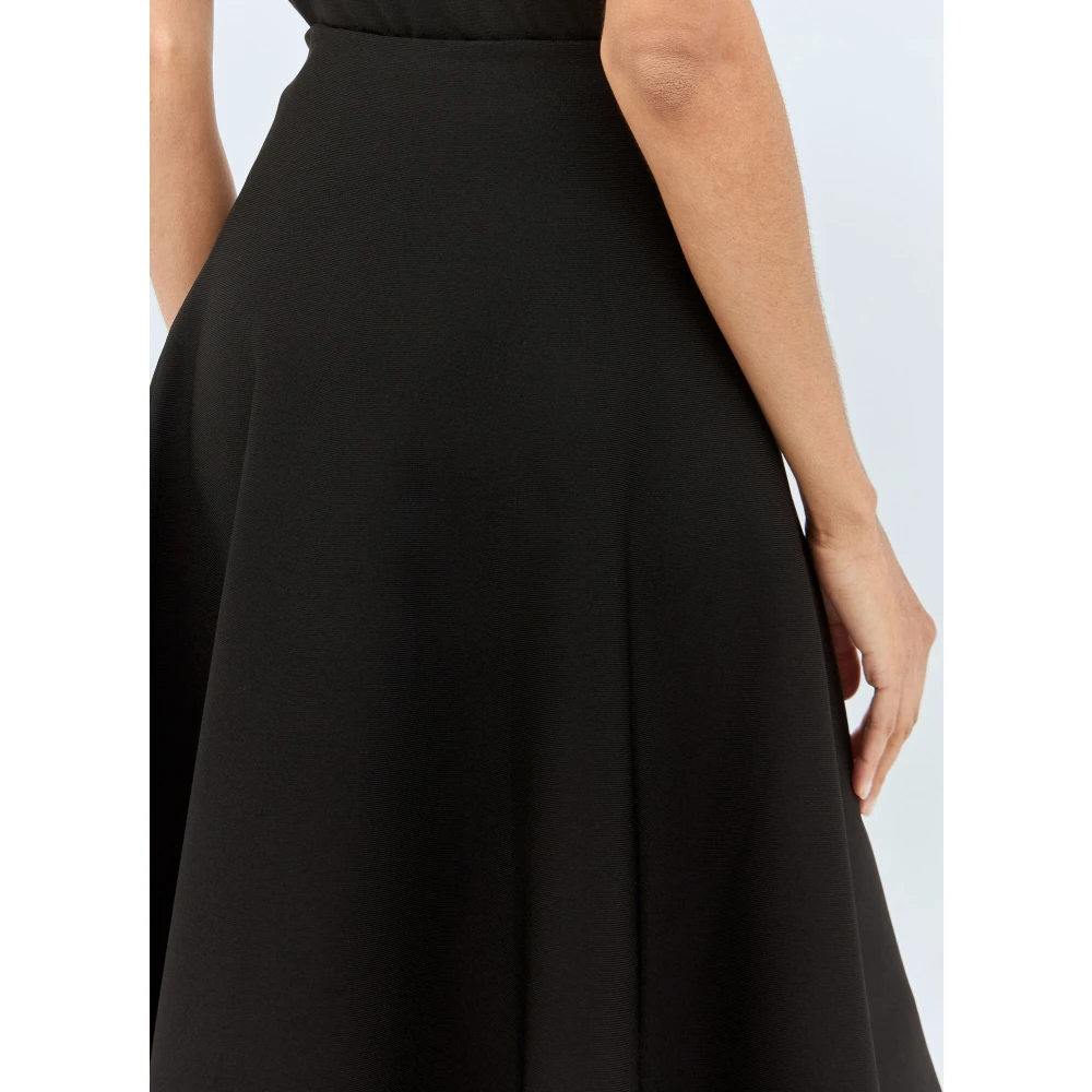 The Row Elastische Taille Midi Rok Black Dames