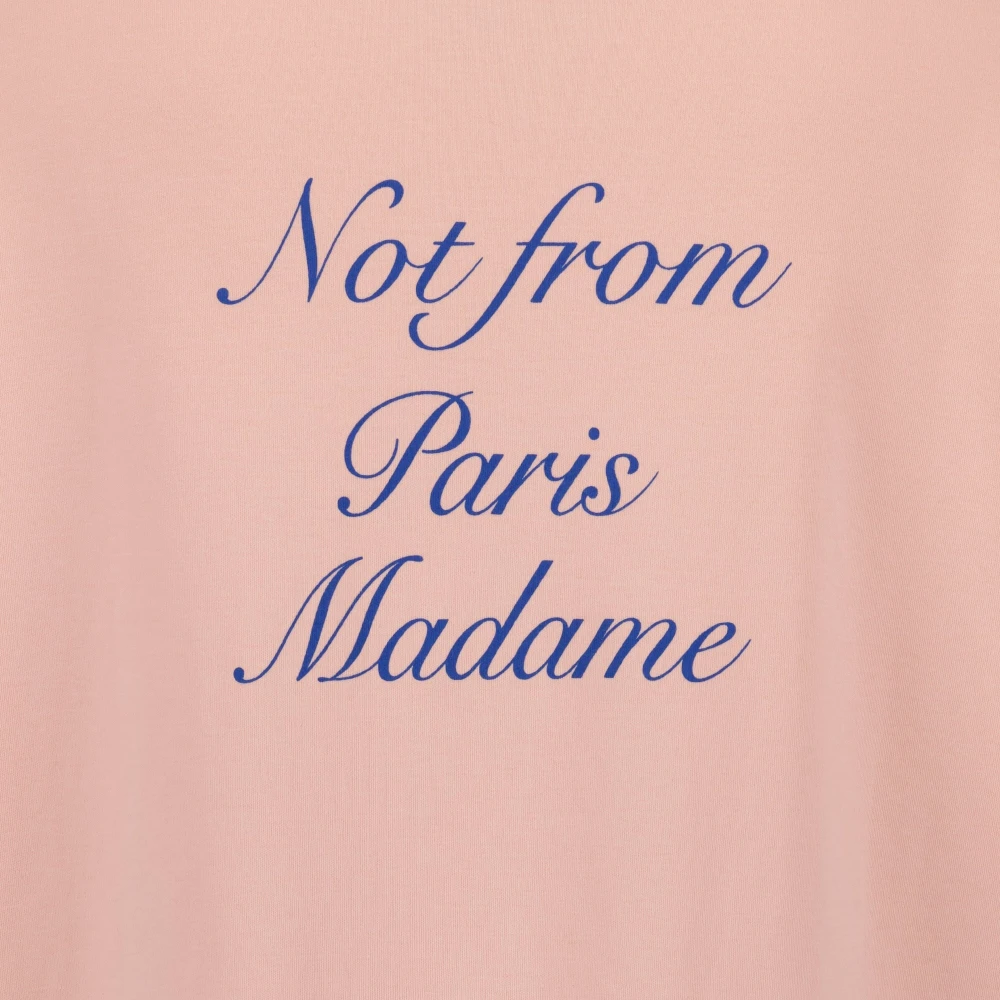 Drole de Monsieur Cursieve Slogan T-shirt Lente-Zomer 2025 Pink Heren