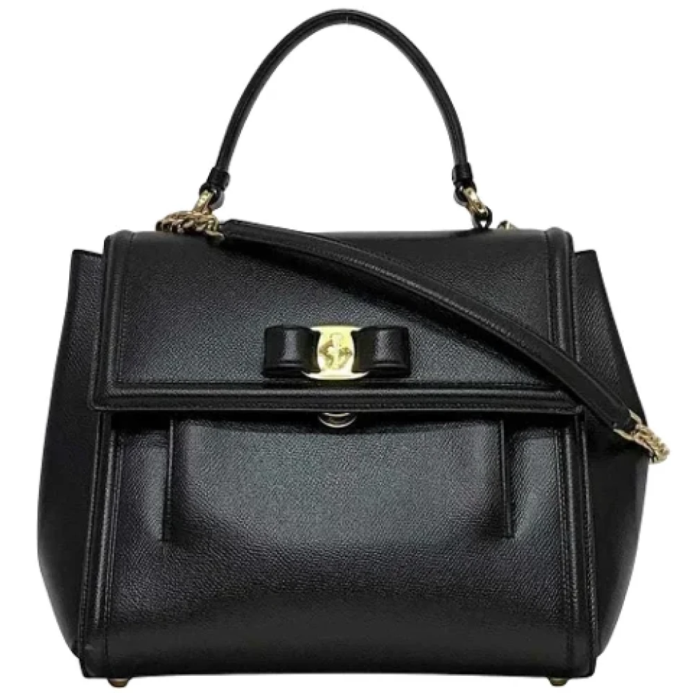 Salvatore Ferragamo Pre-owned Leather handbags Black Dames