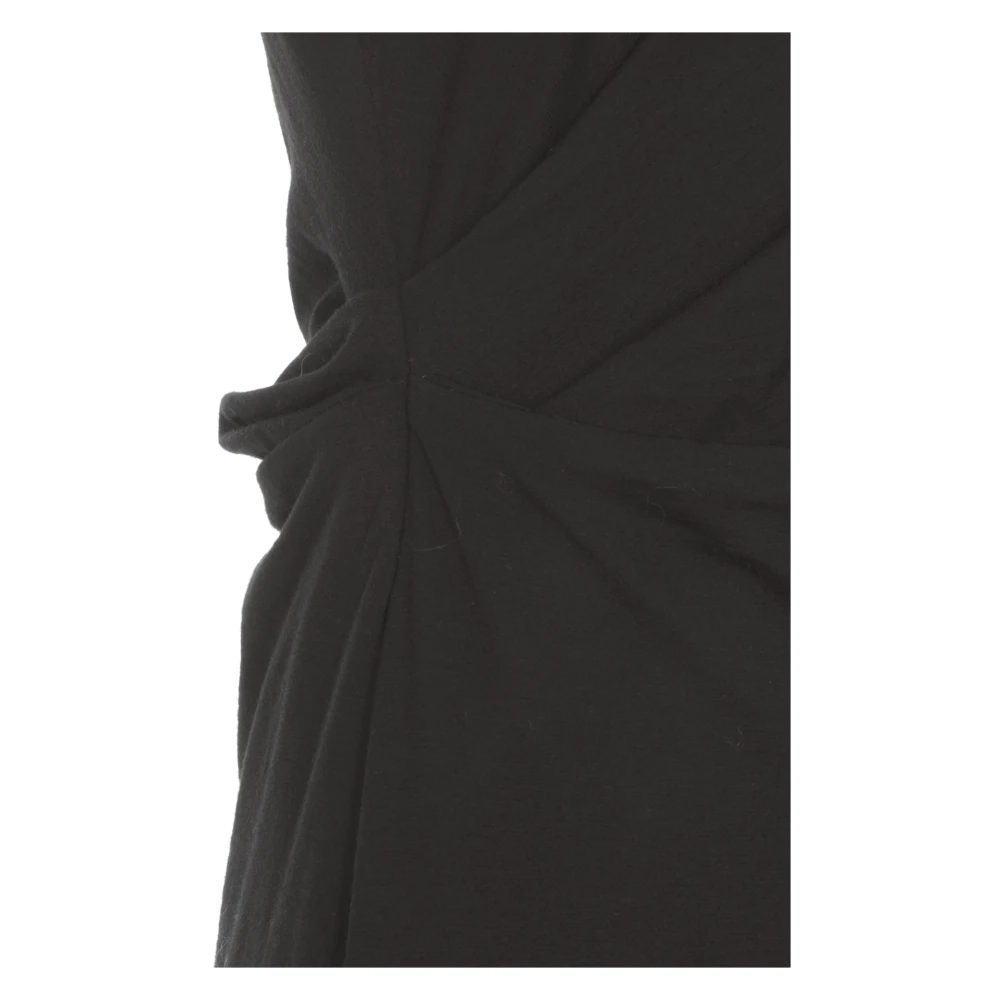 BRUNELLO CUCINELLI Elegante Zwarte Wol Lange Jurk Black Dames