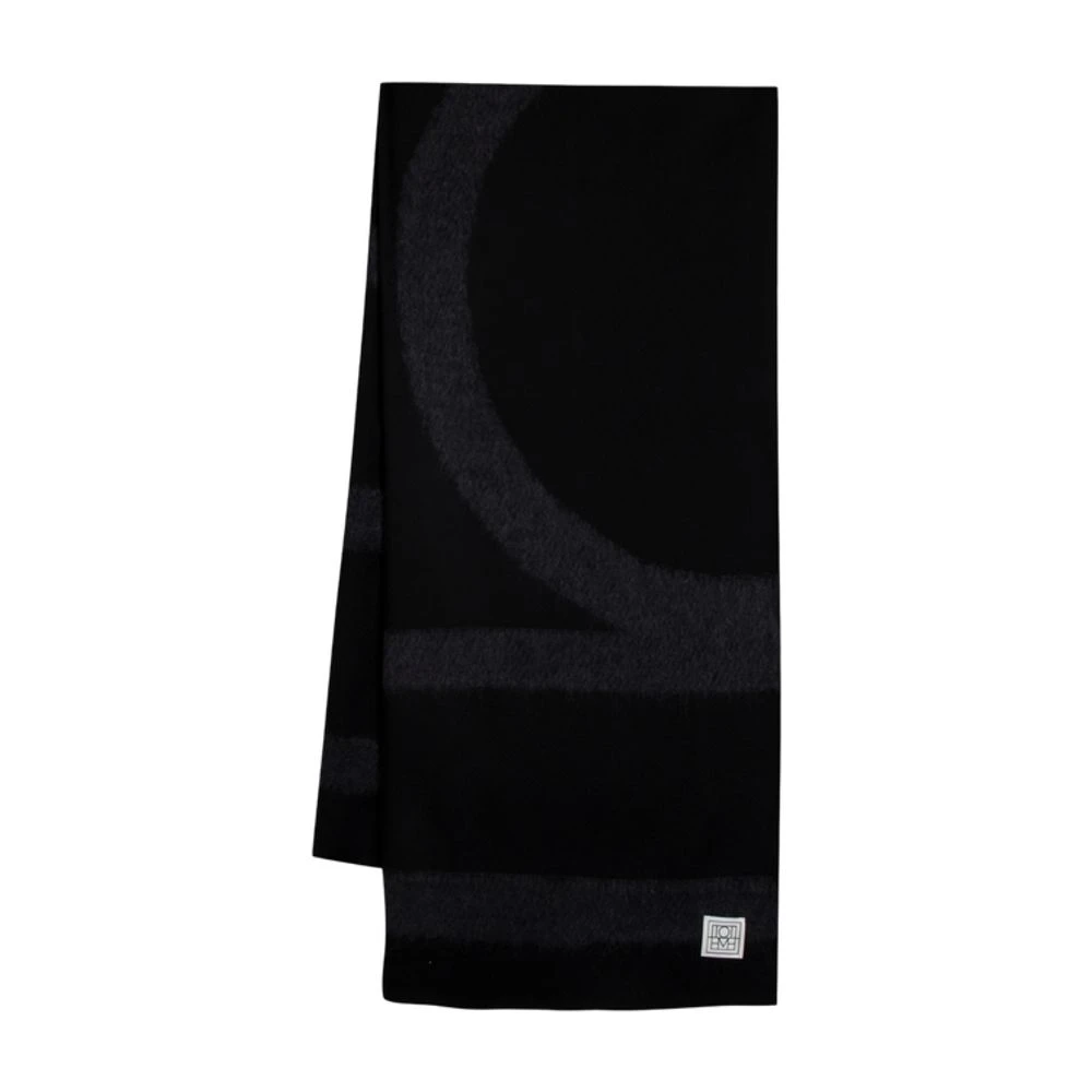 Totême Women's Black Winter Scarves, One Size, Monogram Twill Scarf