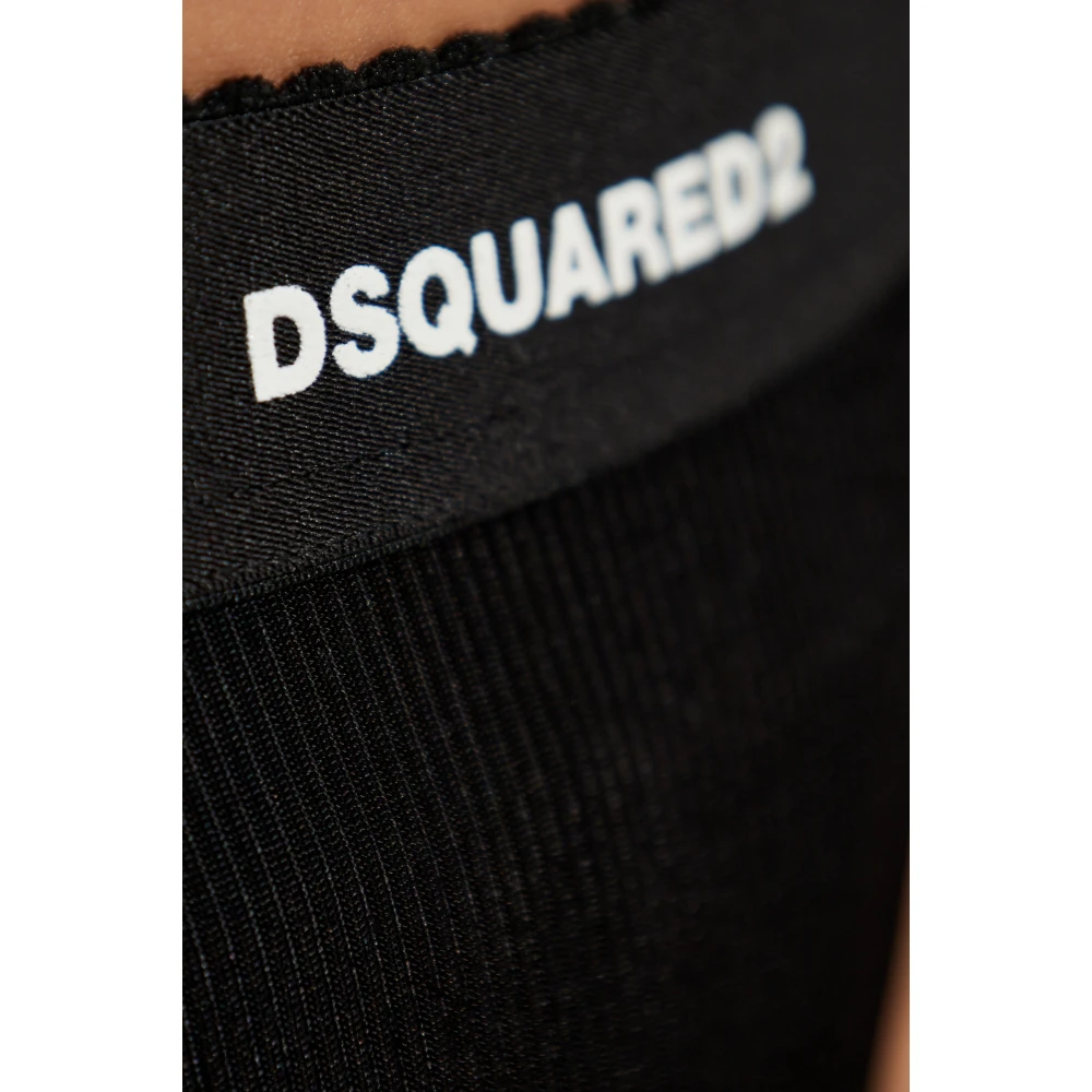 Dsquared2 String met logo Black Dames