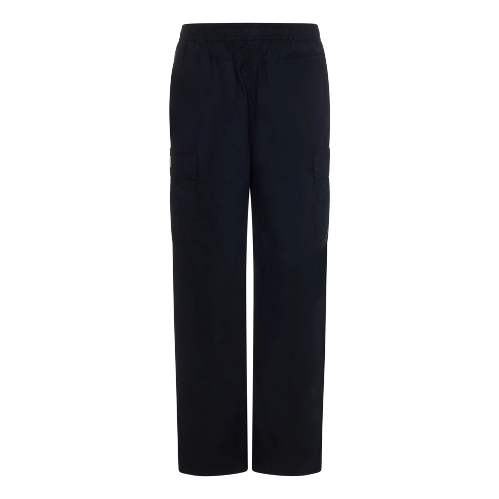 Stüssy Zwarte Cargo Broek met Elastische Tailleband Black Heren
