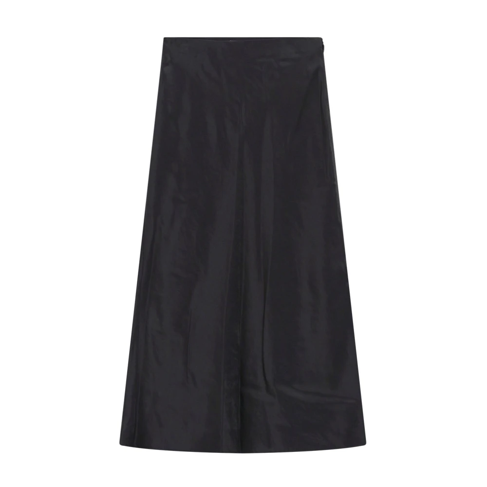 Vince Kvinno Svart Kjolar Dam, S, Satin Midi Skirt