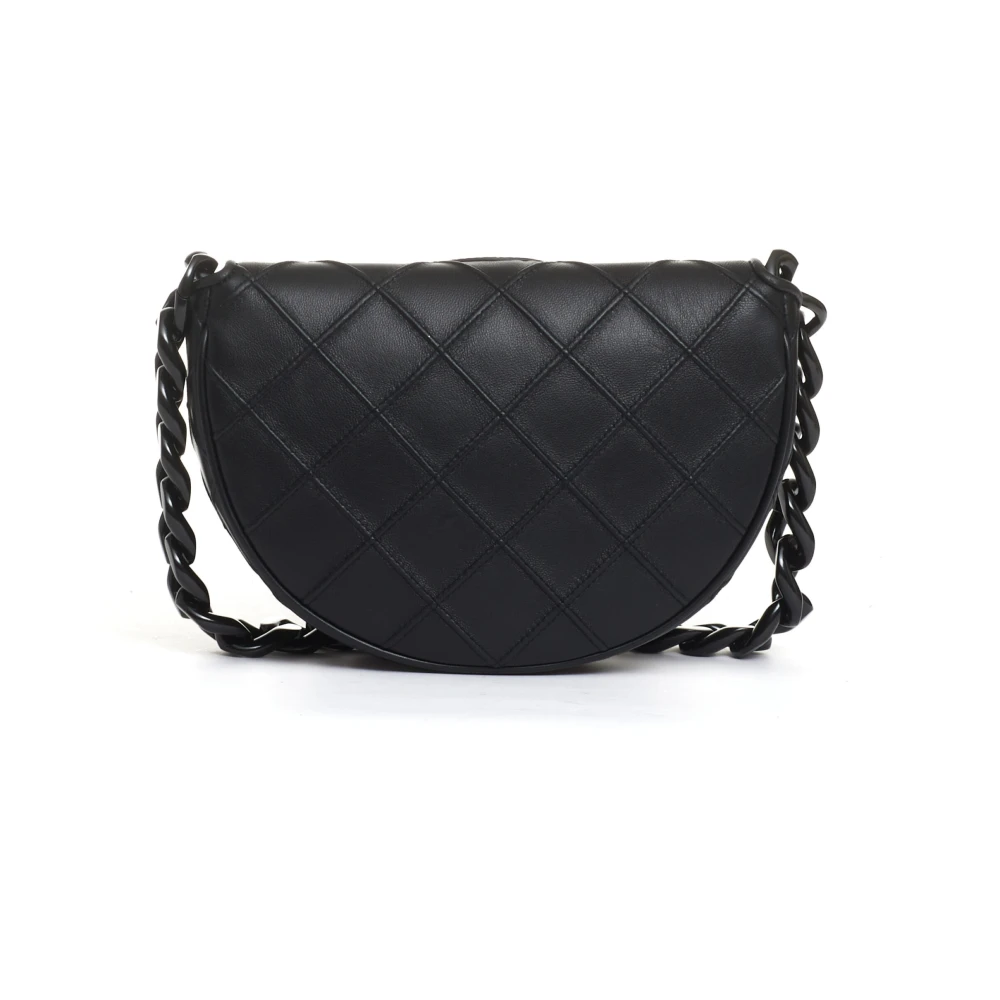 TORY BURCH Zwarte leren schoudertas Black Dames