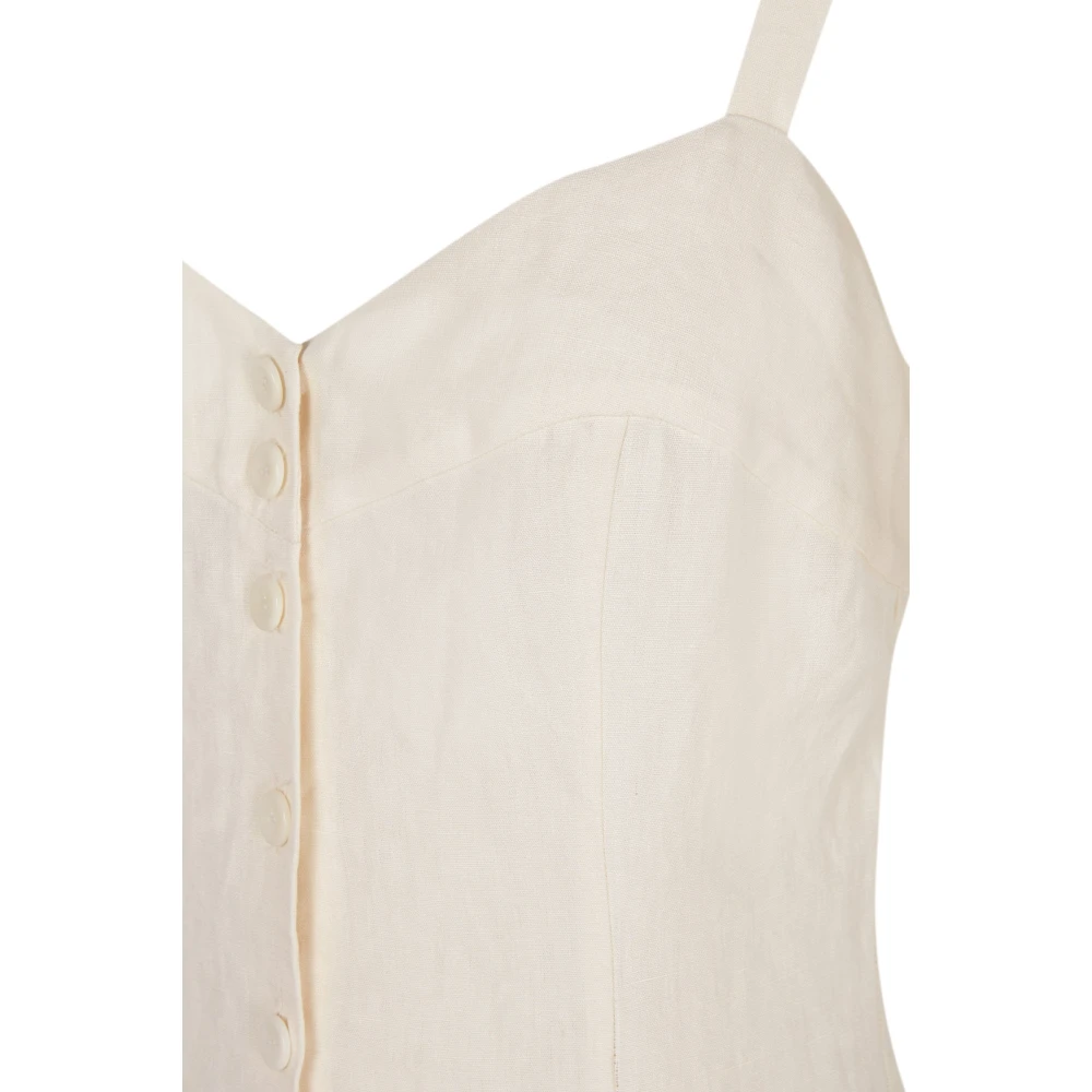 Cortana Bambina linnen ivoor jurk Beige Dames
