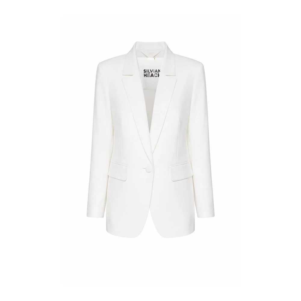 Silvian Heach Mujer Blanco - Blazer Elegante Con Solapas Clásicas - Jackets - 2XS - Blazer Elegante Con Solapas Clásicas