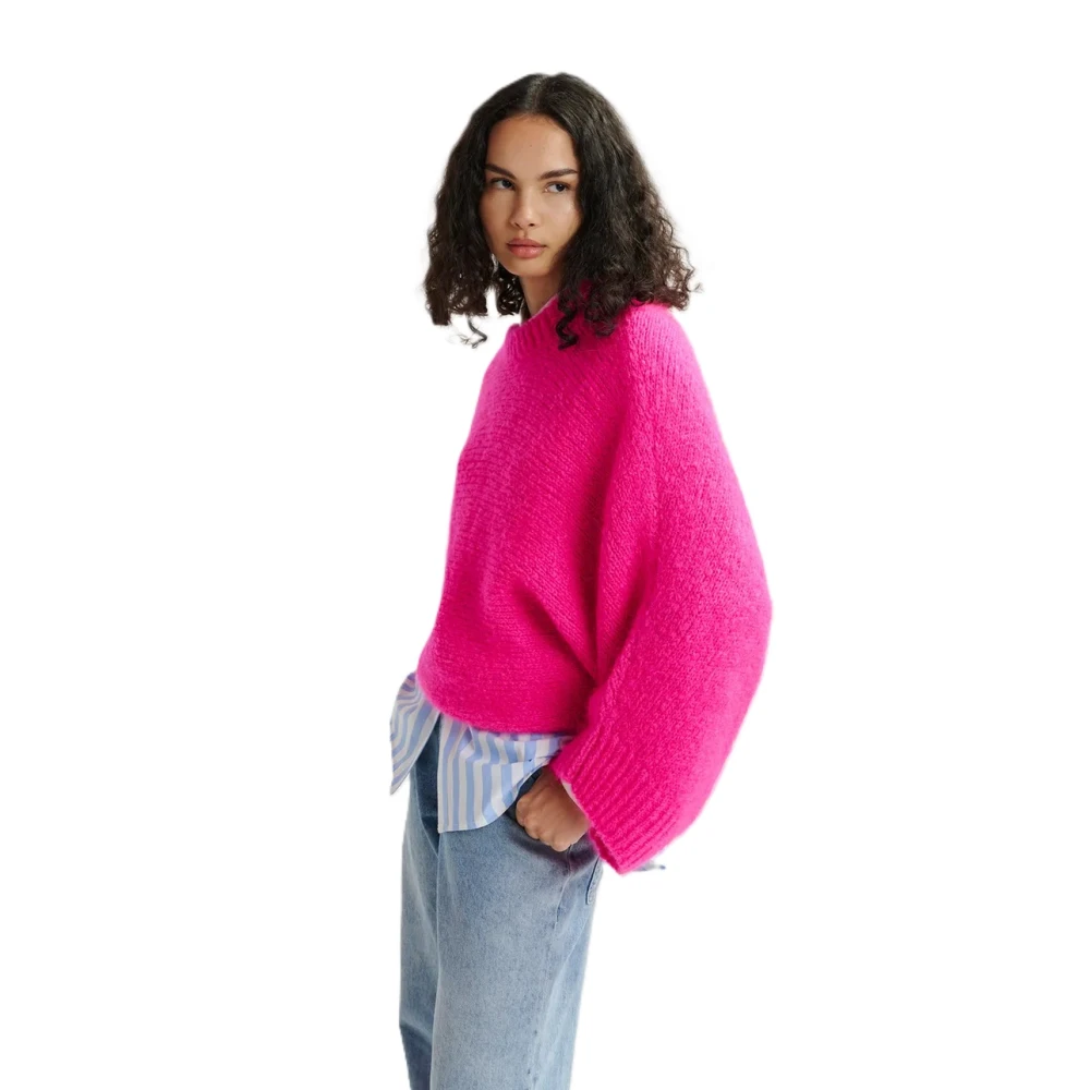 Essentiel Antwerp Mohair Blend Batwing Sweater Pink Dames