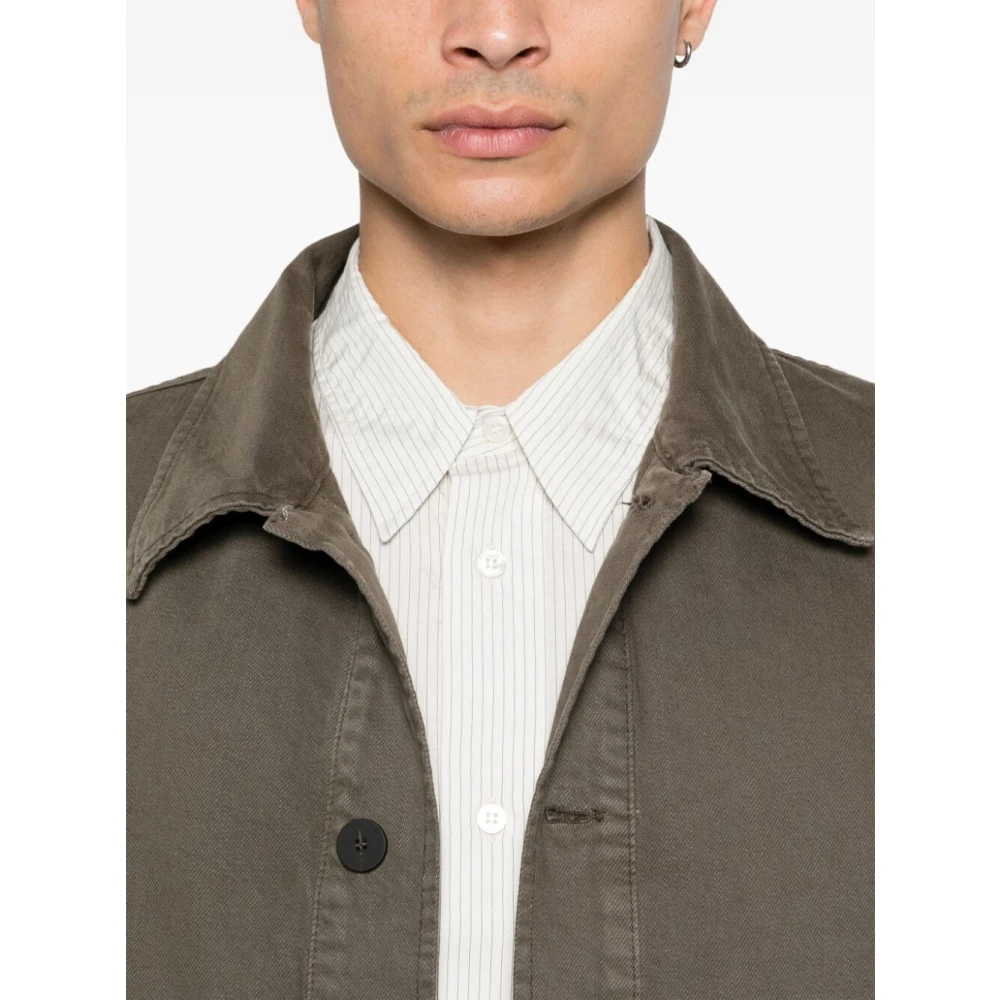 Studio Nicholson Taupe Denim Jack met Zakken Brown Heren