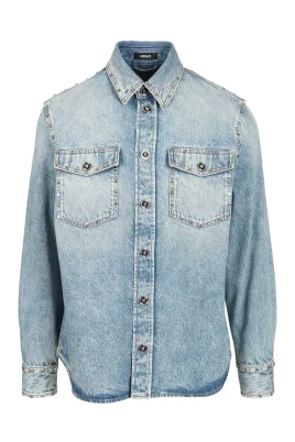 Stentvättad denimskjorta i bomull
