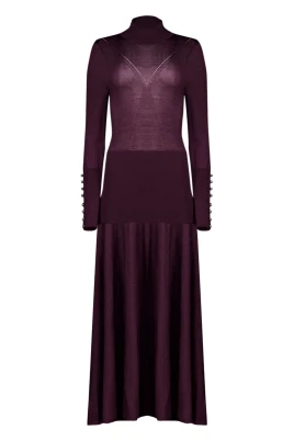 Knitted Dress with Button Cuffs