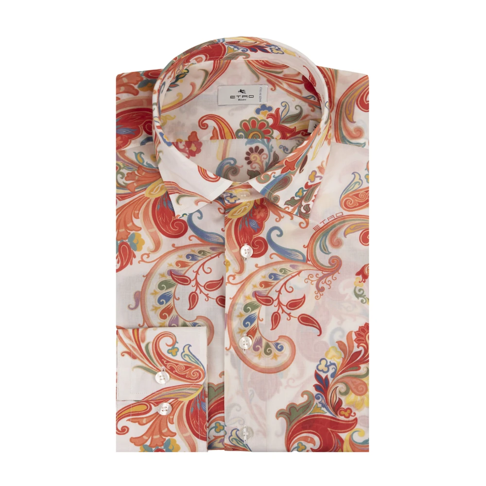 ETRO Bloemen Paisley Print Herenoverhemd Multicolor Heren
