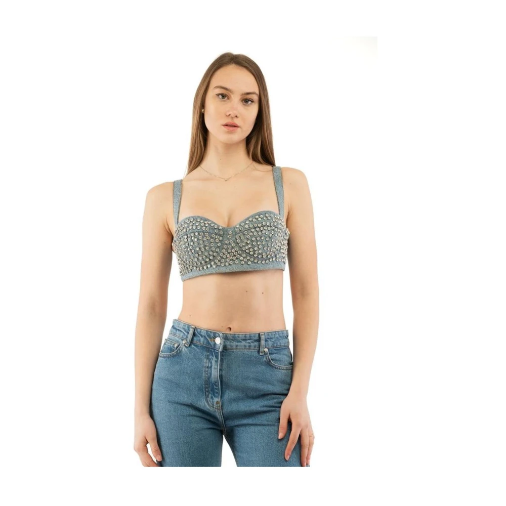 Moschino Women's Gray Cotton Tank Tops