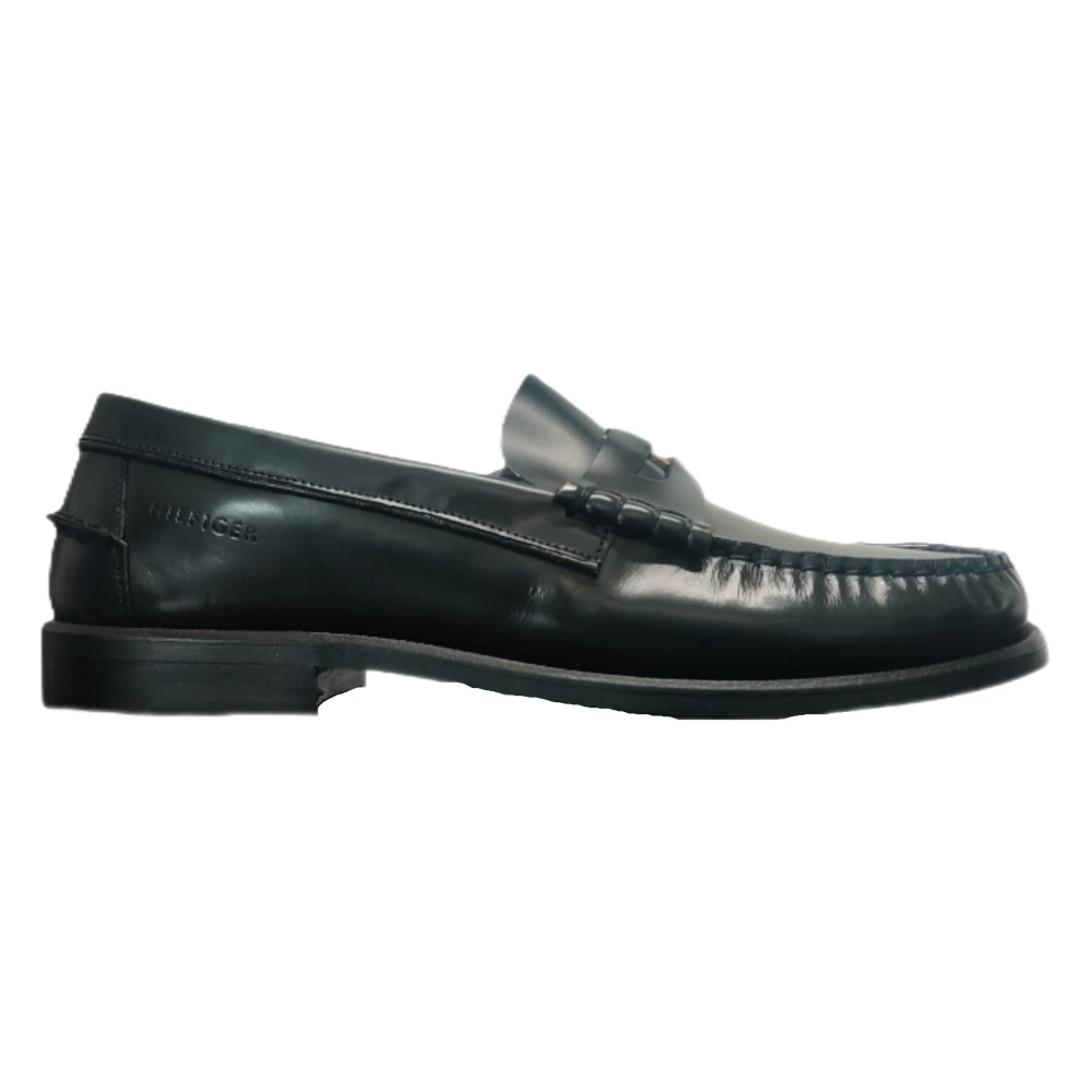 Tommy Hilfiger Men's Blue Patent Leather Debossed Loafers