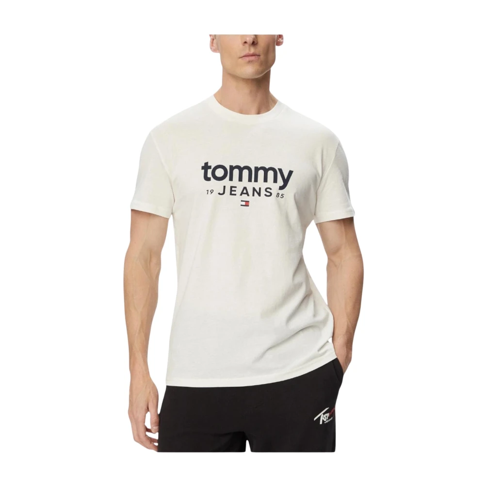 Tommy Hilfiger , T-Shirts, Male, White, S, Graphic Slim T-Shirt